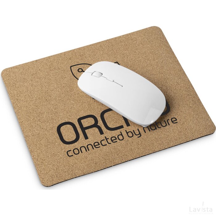 Mousepad van kurk beige